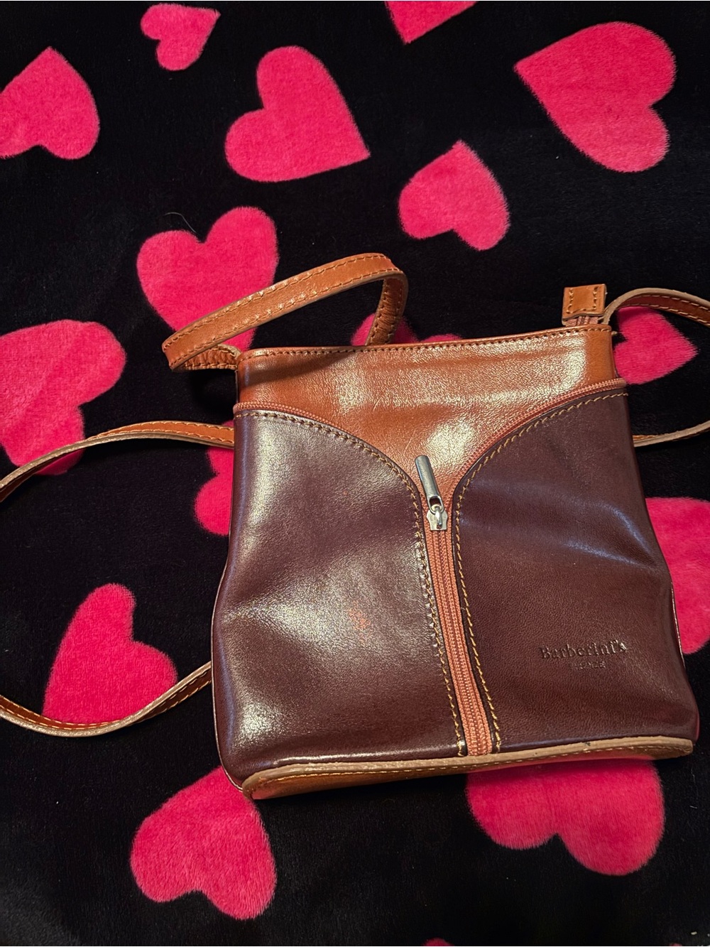 Barberini’s Brown Genuine Italian Leather Crossbody Bag A00386